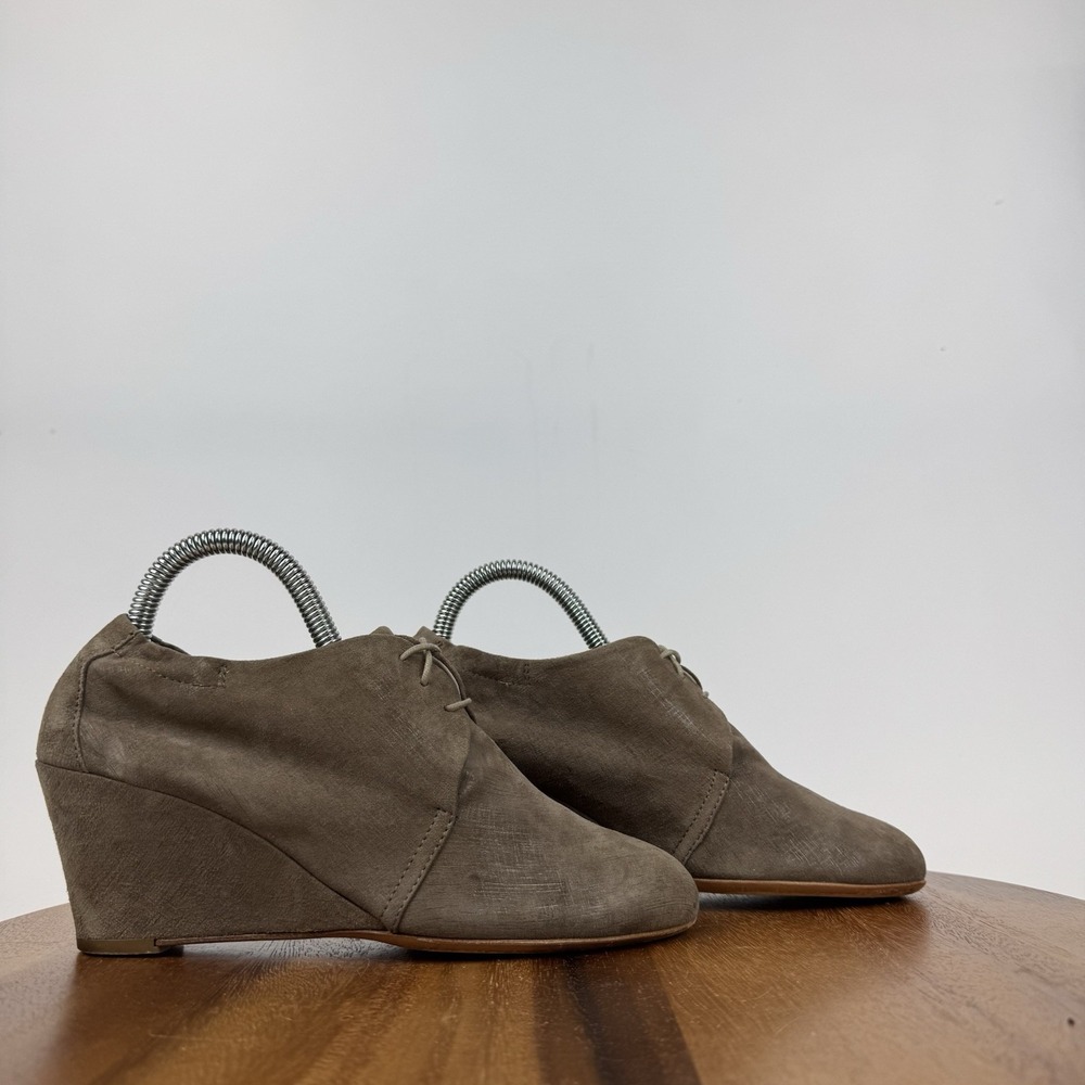 Womens AGL Desert Taupe Brown Suede Wedge Chukka Ankle Boots Size EU 36.5 GUC